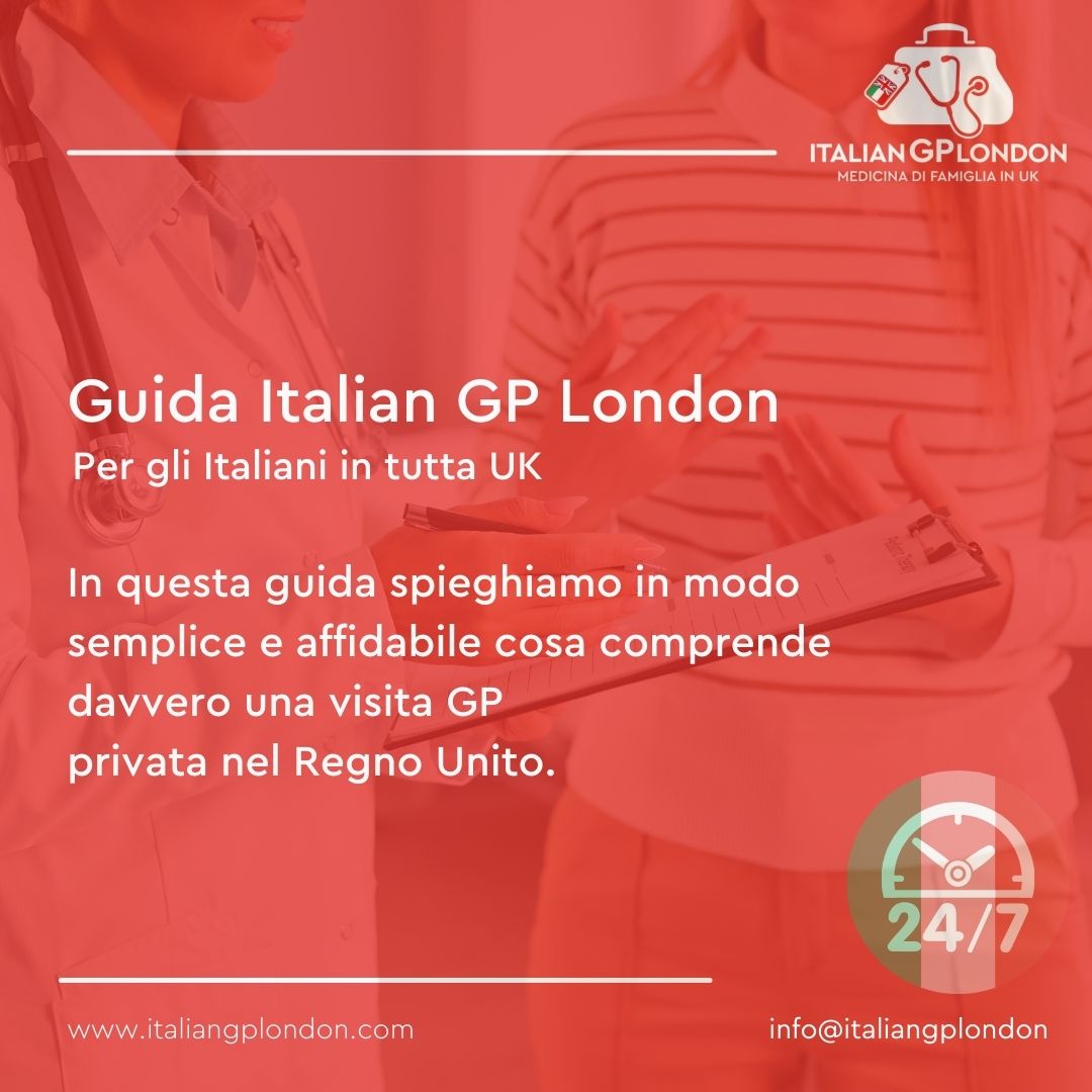 Visita con GP italiano a Londra durante una consulenza medica privata