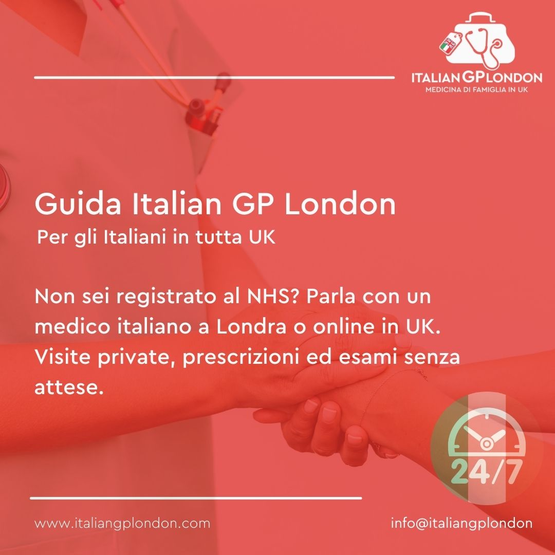 Medico italiano a Londra per pazienti non registrati NHS in UK