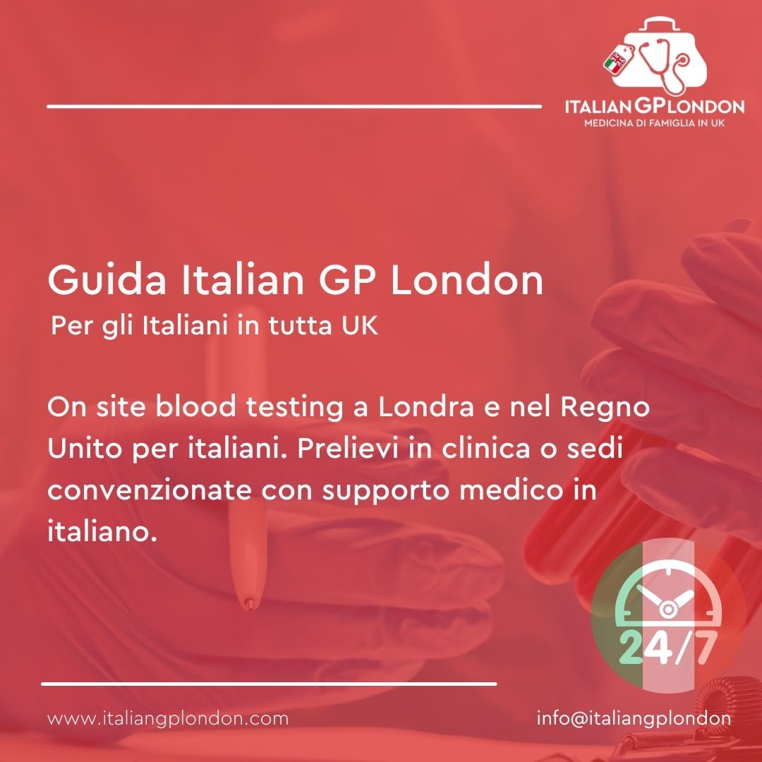 On site blood testing a Londra eseguito in clinica da personale sanitario qualificato