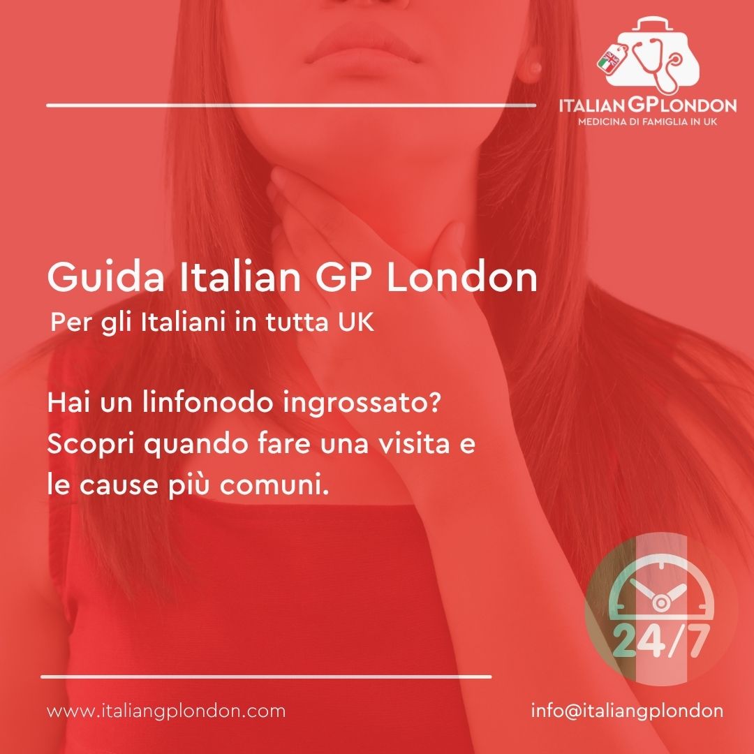Persona con linfonodo ingrossato al collo durante una valutazione dei sintomi